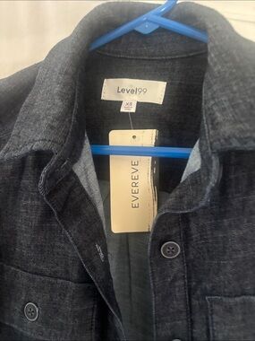 Evereve Level 99 Dark Indigo Denim Shirt Jacket